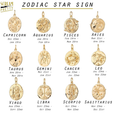 Gold Zodiac Charm by Scream Pretty