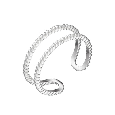Double Band Twist Ring in silver by Scream Pretty