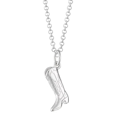 Cowboy Boot necklace in silver by Scream Pretty
