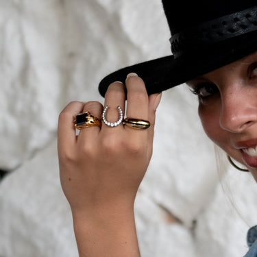 Black Mirror Claw Ring gold silver gift australia