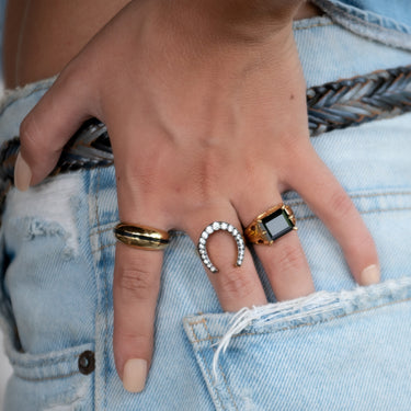 Black Mirror Claw Ring gold silver gift australia