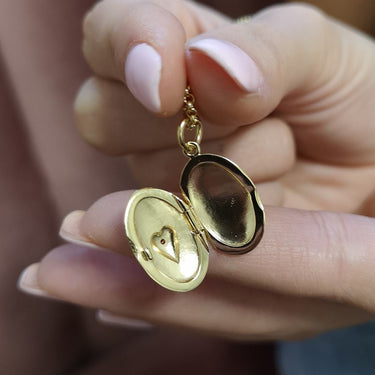 Flaming Heart Locket Necklace