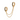 Black Stone Double Chain Huggie single Earring by scream pretty australia