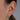Droplet Double Stud Single Earring with Chain Connector