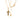 Gold necklace with a cross pendant and another small pendant on a white background