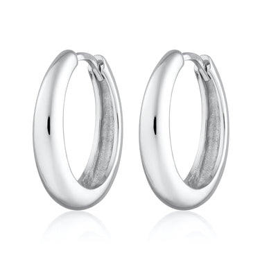 Silver Large Foundation Classic Hoop Earrings by Scream Pretty Australia