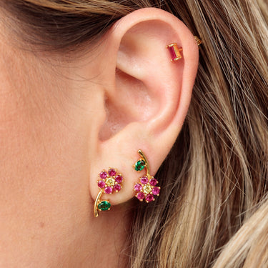 Pink Flower Mismatched Stud Earrings by Scream Pretty Australia