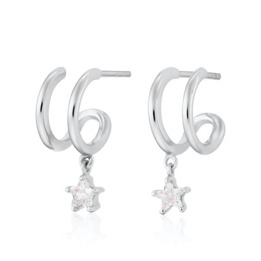Illusion Hoop Earrings with Star Drop by Scream Pretty