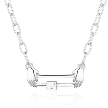 Silver Precious Hands Chain Necklace by Scream Pretty Australia