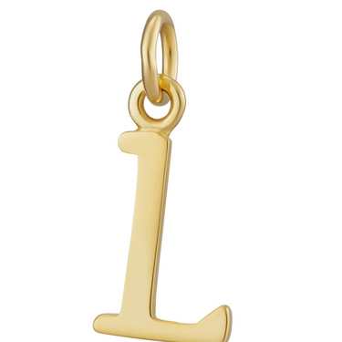 Gold letter L charm by Scream Pretty