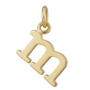 Gold letter m charm by Scream Pretty