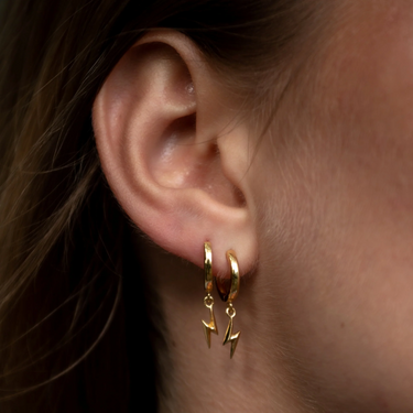 Lightning Bolt Charm hoop earrings hoops gold silver Scream Pretty Australia