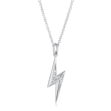Sparkling Lightning Bolt Necklace with Slider Clasp by Scream Pretty