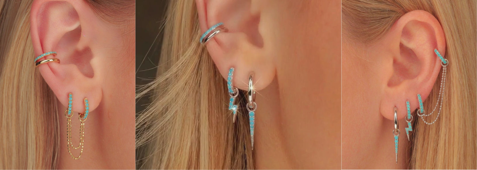 electric blue silver ear stacks scream pretty australia