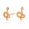 Snake stud earrings with green eyes by Scream Pretty