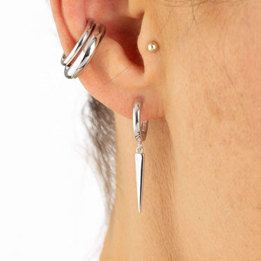 Gold spike sales hoop earrings