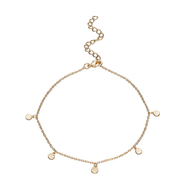 Anklet with hammered discs gold by Scream Pretty