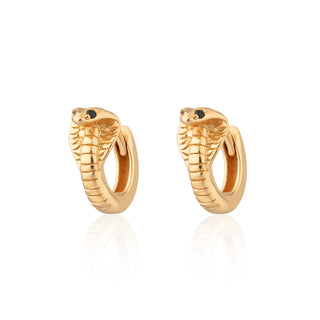 Cobra Snake Huggie Hoop earrings in Gold by Scream Pretty