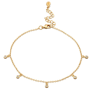 Anklet with sparkle drops Gold by Scream Pretty
