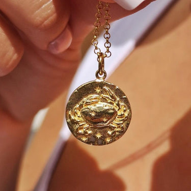 Cancer Zodiac Necklace in Gold by Scream Pretty