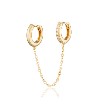 Chain Linked Huggie Hoop earring in Gold by Scream Pretty
