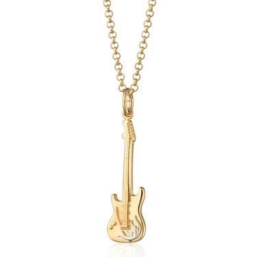 Electric Guitar necklace in Gold by Scream Pretty