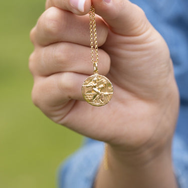 Aquarius Zodiac Pendant Necklace Gold by Scream Pretty