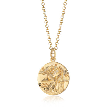 Aquarius Zodiac Pendant Necklace Gold by Scream Pretty