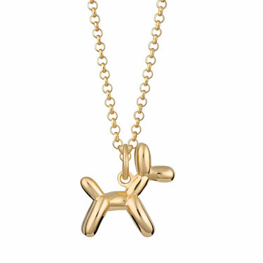 Gold Balloon Dog Necklace in Gold by Scream Pretty