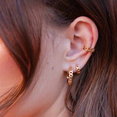 Chain Huggie Hoop earring in Gold by Scream Pretty