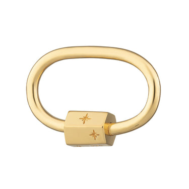 Gold Plated Oval Carabiner Charm Lock by Scream Pretty