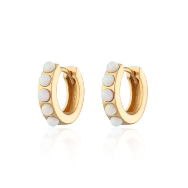 Opal Huggie Hoop Earrings by Scream Pretty