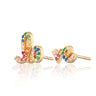 Rainbow love stud earrings by Scream Pretty