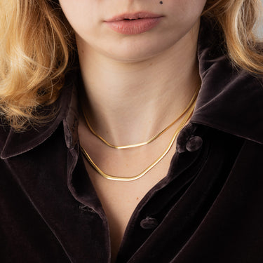 Flat Snake Chain necklace in Gold by Scream Pretty