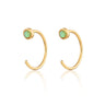 Reverse Green Opal Open Hoop Huggie Earrings by Scream Pretty