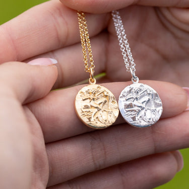 Aquarius Zodiac Pendant Necklace Silver and Gold by Scream Pretty