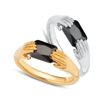 fede ring with black stone by Scream Pretty