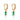 Green Baguette Charm Hoop Earrings by Scream Pretty Jewellery
