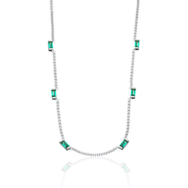 Cleopatra Green Baguette Chain Necklace by Scream Pretty Australia