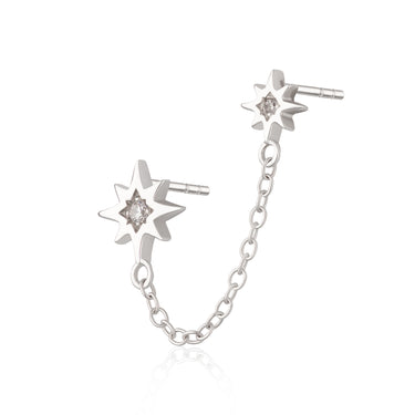 chained star stud earrings by Scream Pretty