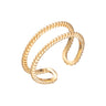 Double Band Twist Ring in Gold by Scream Pretty