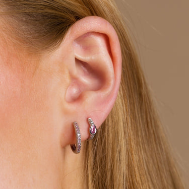 Pink Teardrop Huggie Earrings by Scream Pretty
