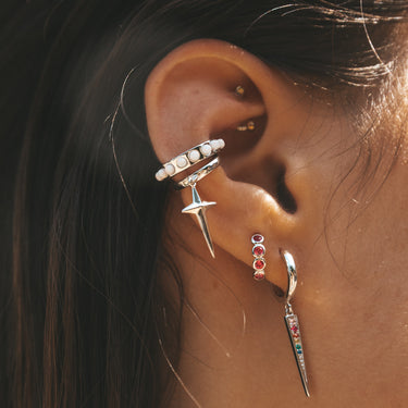 prairie star earrings hoops silver by scream pretty
