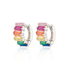 Rainbow Baguette Huggie Hoop Earrings by Scream Pretty