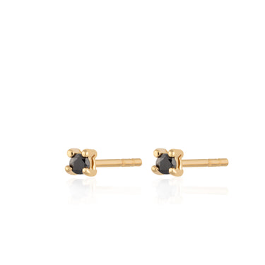 Tiny Stud earrings with black stones by Scream Pretty