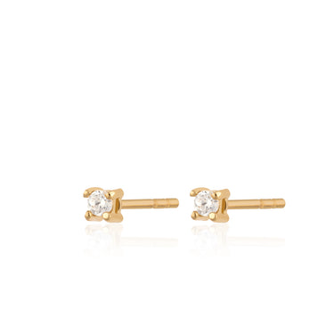 Tiny Stud earrings with clear stones by Scream Pretty