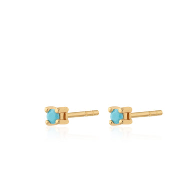 Tiny Stud earrings with turquoise stones by Scream Pretty