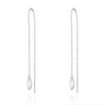 Crystal droplet threader earrings in Silver by Scream Pretty