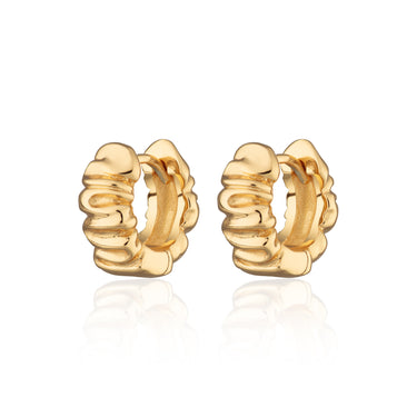 Gold Scrunchie Huggie Hoop Earrings by Scream Pretty
