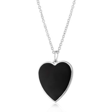 Black Heart Necklace in Silver by Scream Pretty